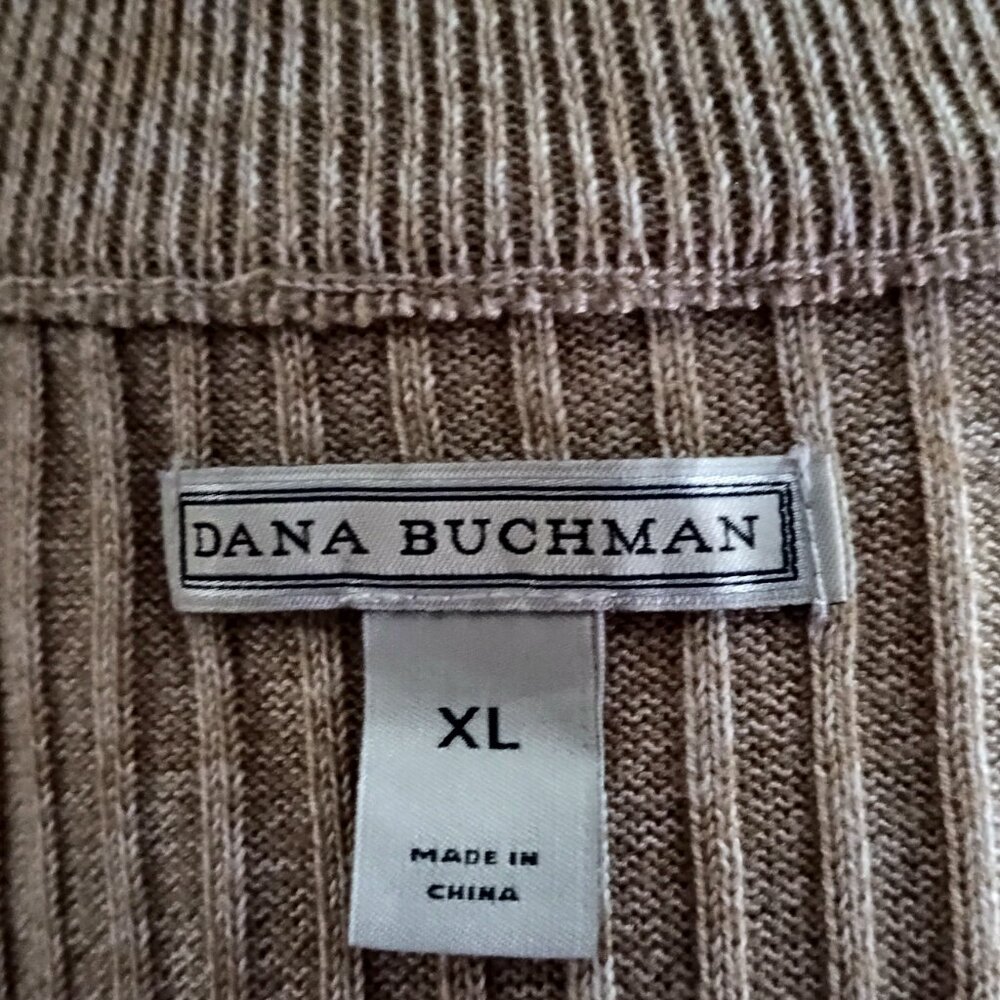 EUC: Dana Buchman Sze. XL Tan Textured Sleeveless Mock Neck Top - Picture 3 of 5